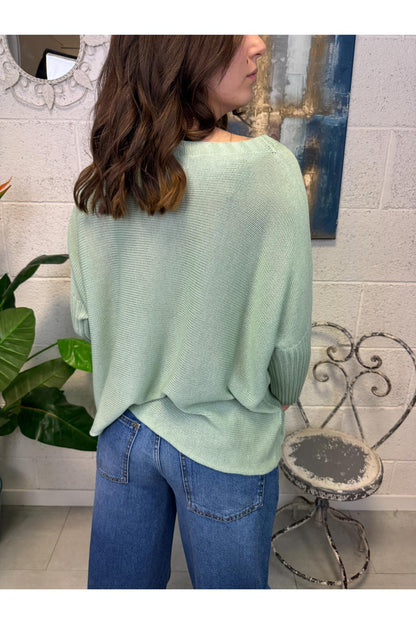 METOO Maglia con polsino Verde