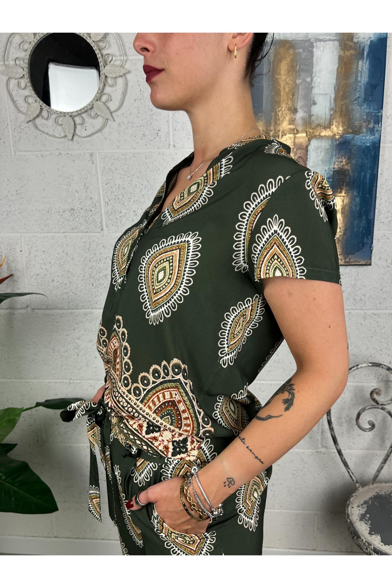 METOO Blusa fantasia india Metoo Verde