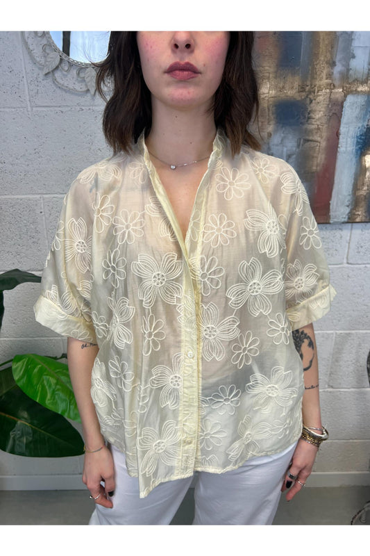 METOO Camicia con ricami Metoo Giallo