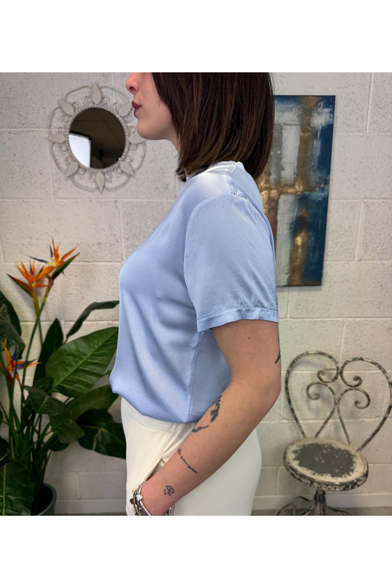 METOO Maglia girocollo mm Metoo Celeste