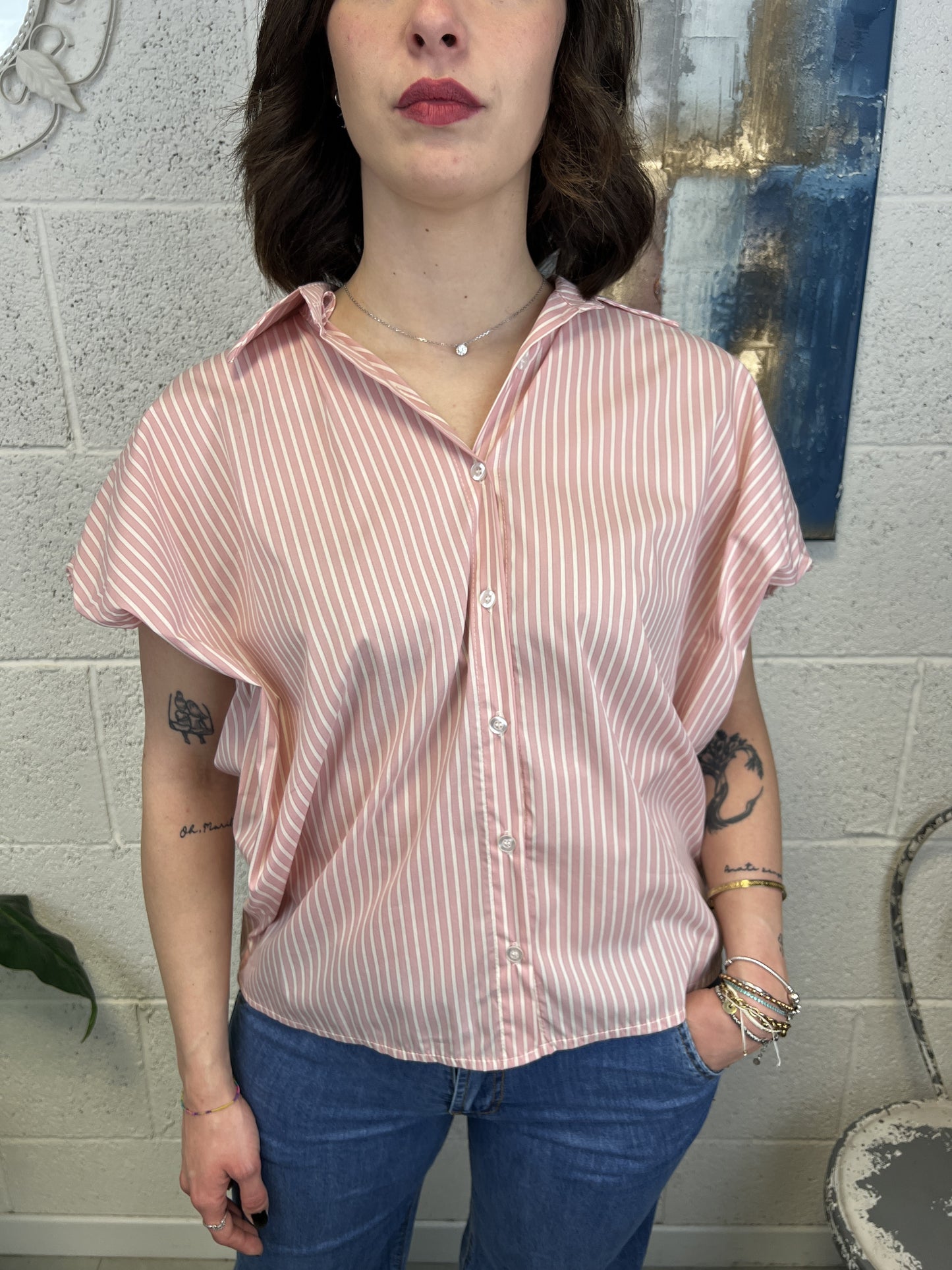 METOO Camicia ricamata Metoo Blu