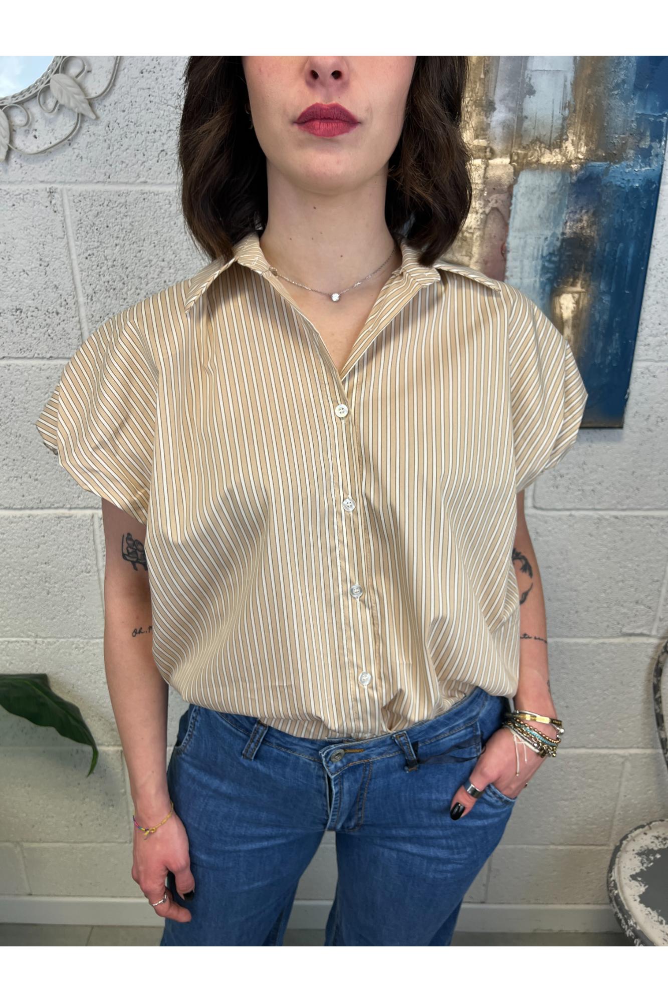 METOO Camicia rigata Metoo Sabbia