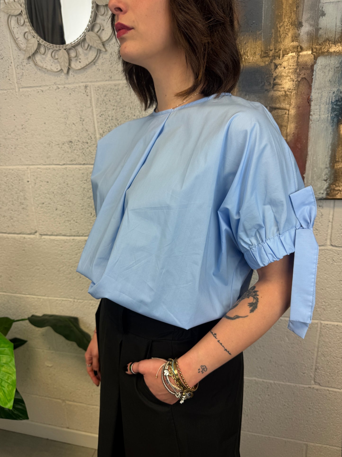 METOO Camicia ricamata Metoo Blu