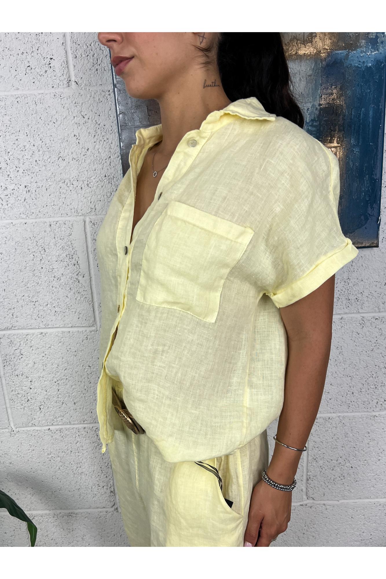 METOO Camicia di lino Metoo Giallo