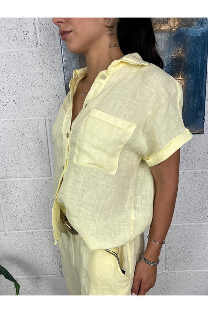 METOO Camicia di lino Metoo Giallo