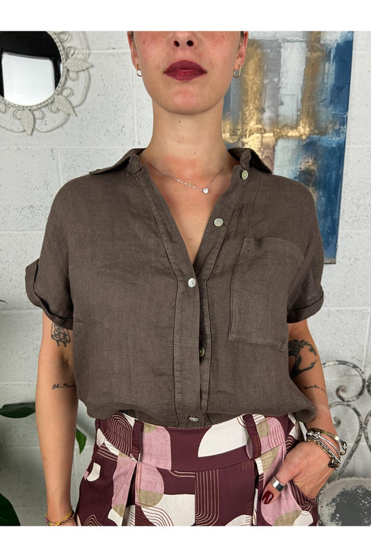 METOO Camicia di lino Metoo Moro