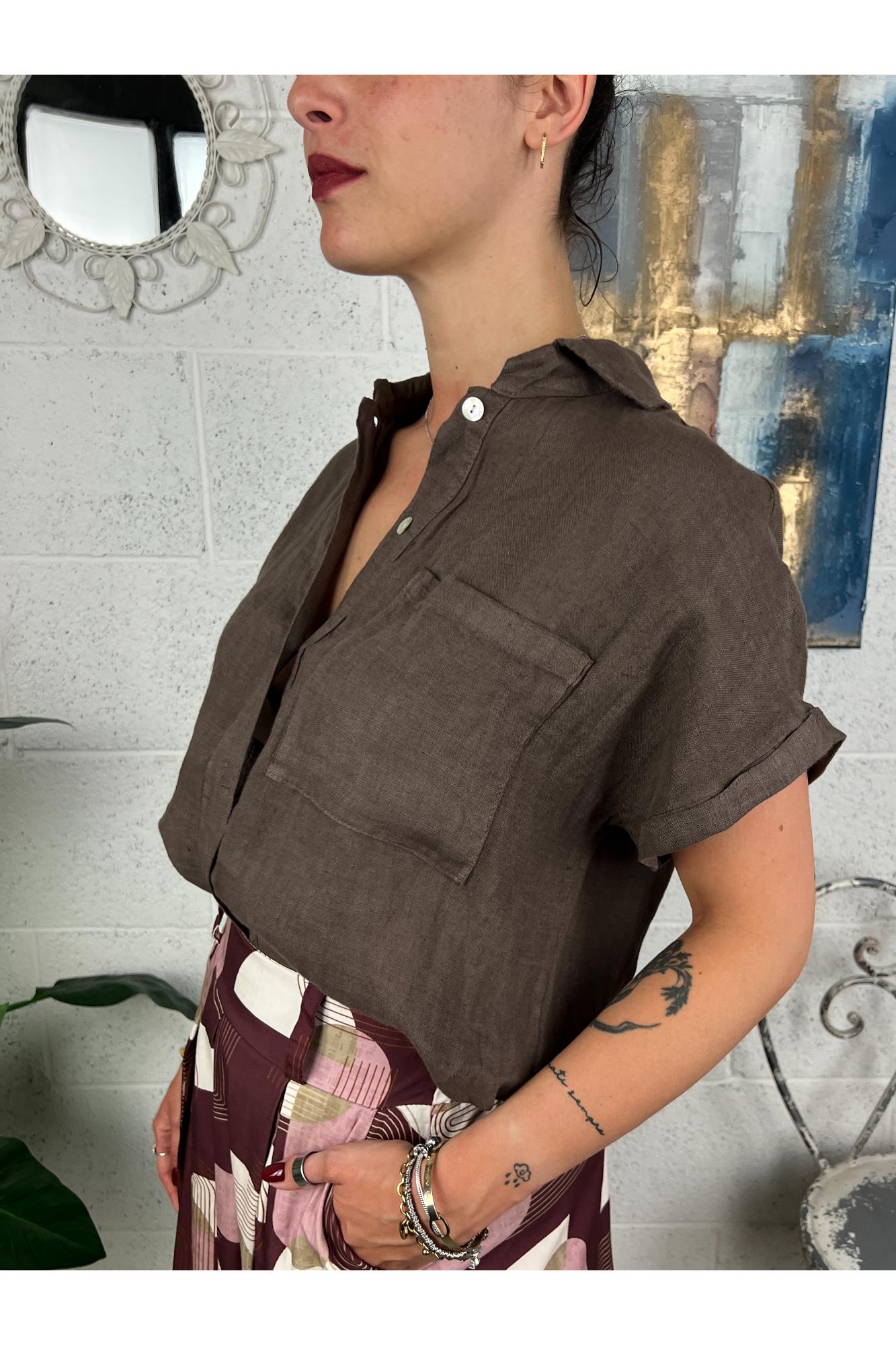 METOO Camicia di lino Metoo Moro