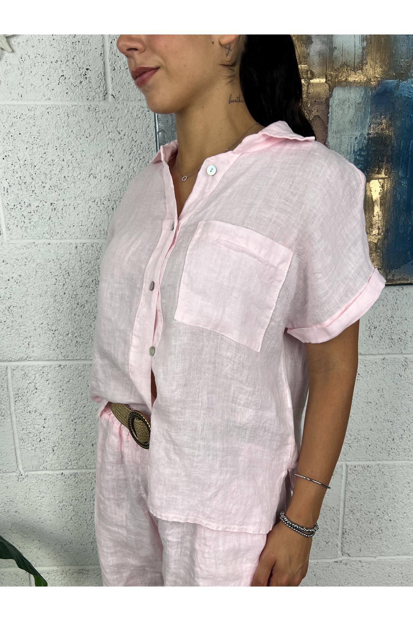 METOO Camicia di lino Metoo Rosa