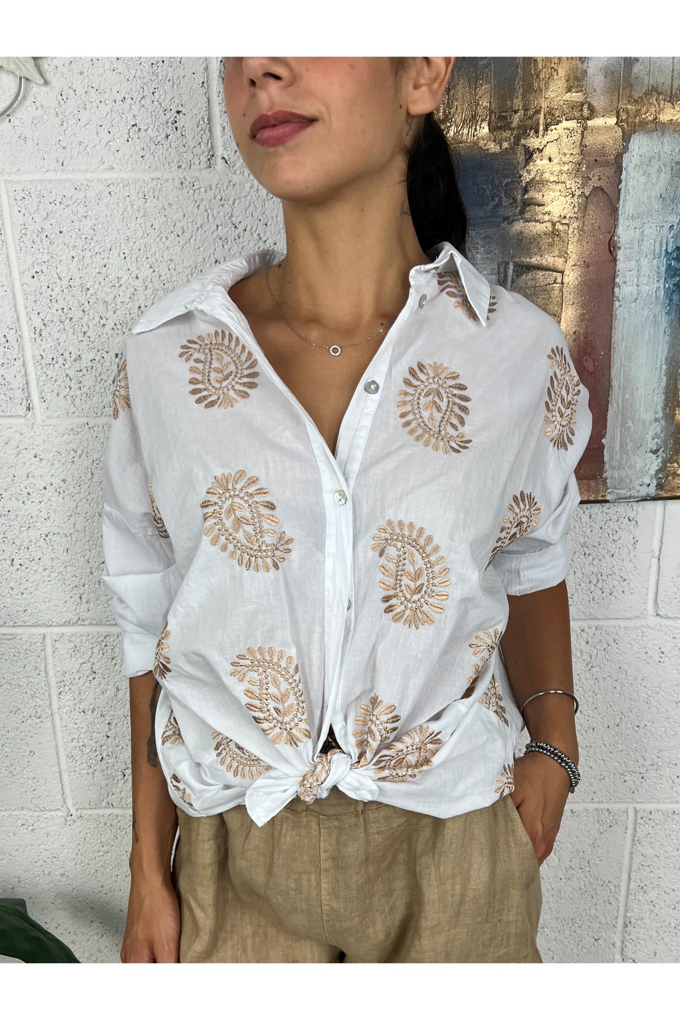 METOO Camicia con ricami Metoo Burro