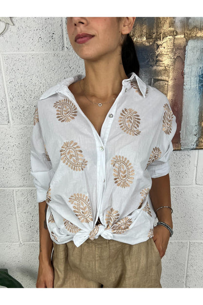 METOO Camicia con ricami Metoo Burro