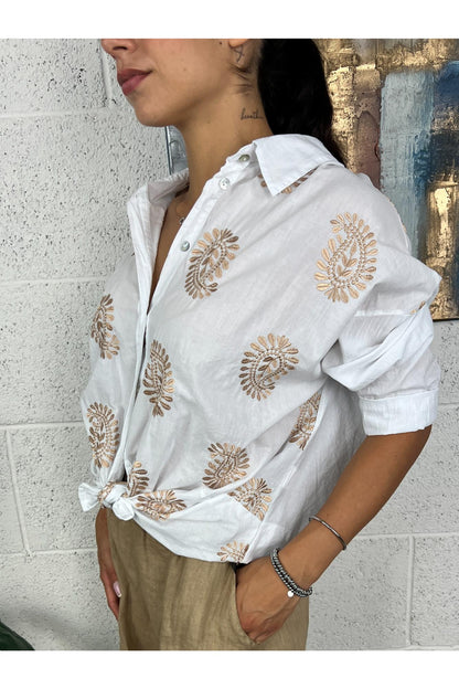METOO Camicia con ricami Metoo Burro