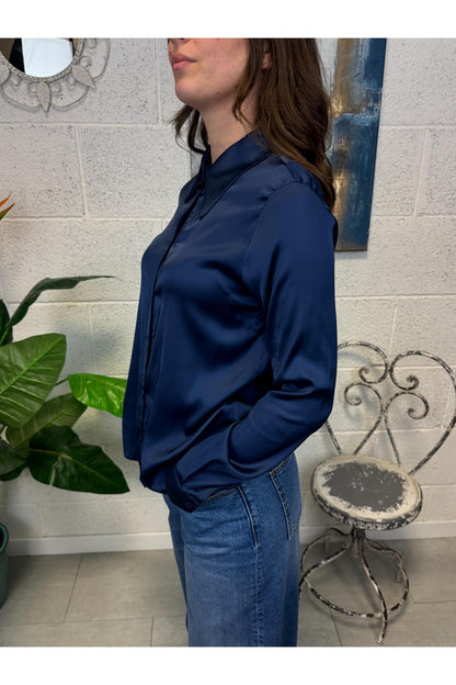 METOO Camicia viscosa Blu