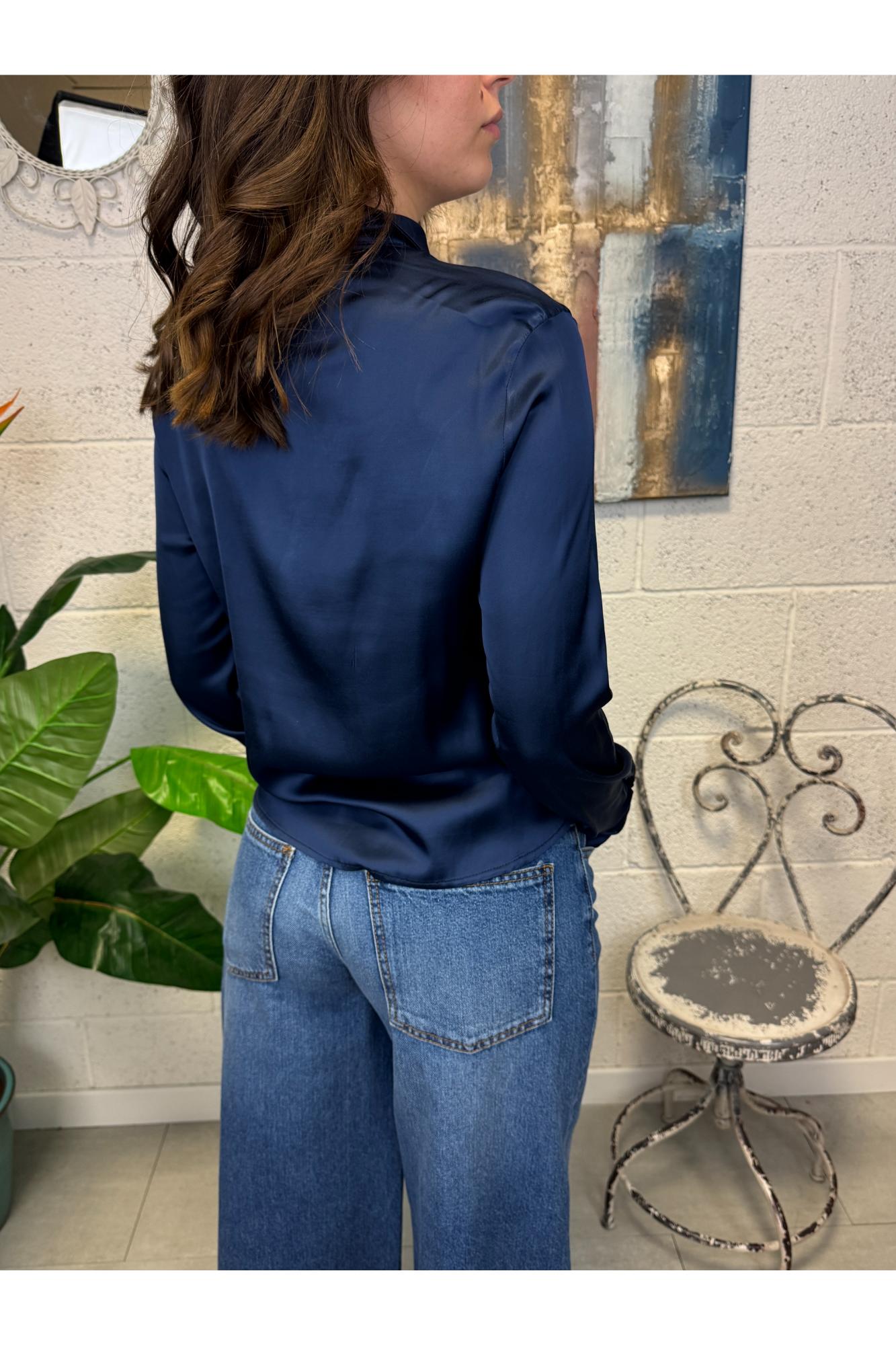 METOO Camicia viscosa Blu