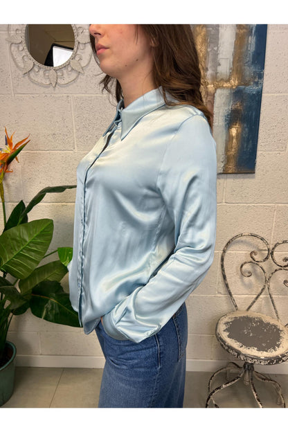 METOO Camicia viscosa Metoo Celeste