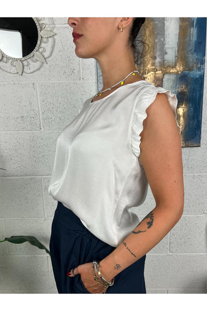 METOO Maglia satin con mini rouge Metoo Burro