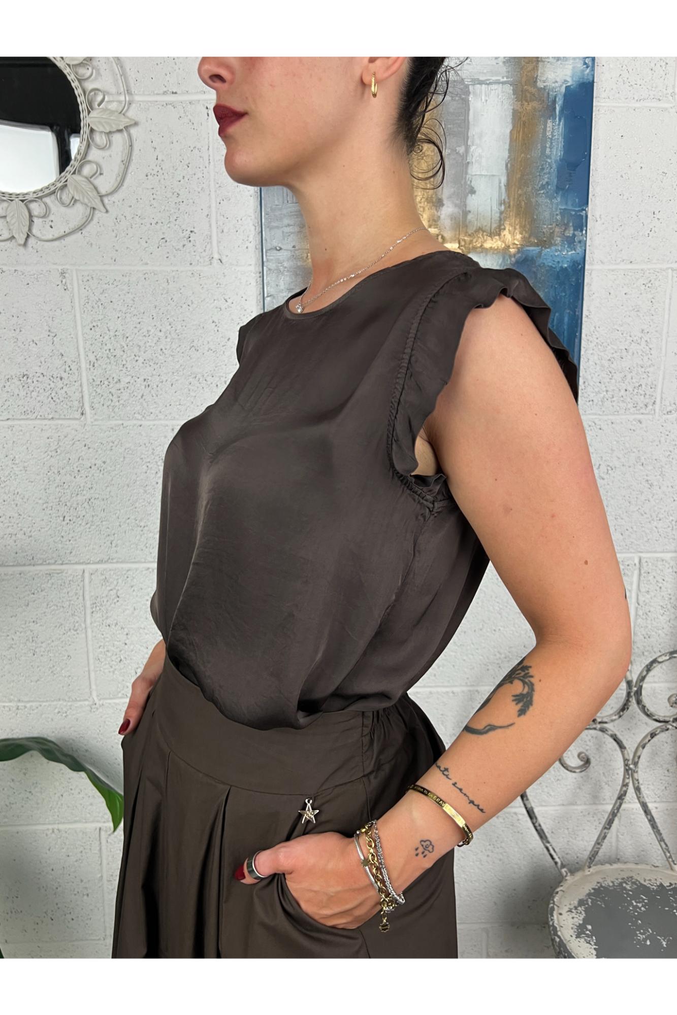 METOO Maglia satin con mini rouge Metoo Moro