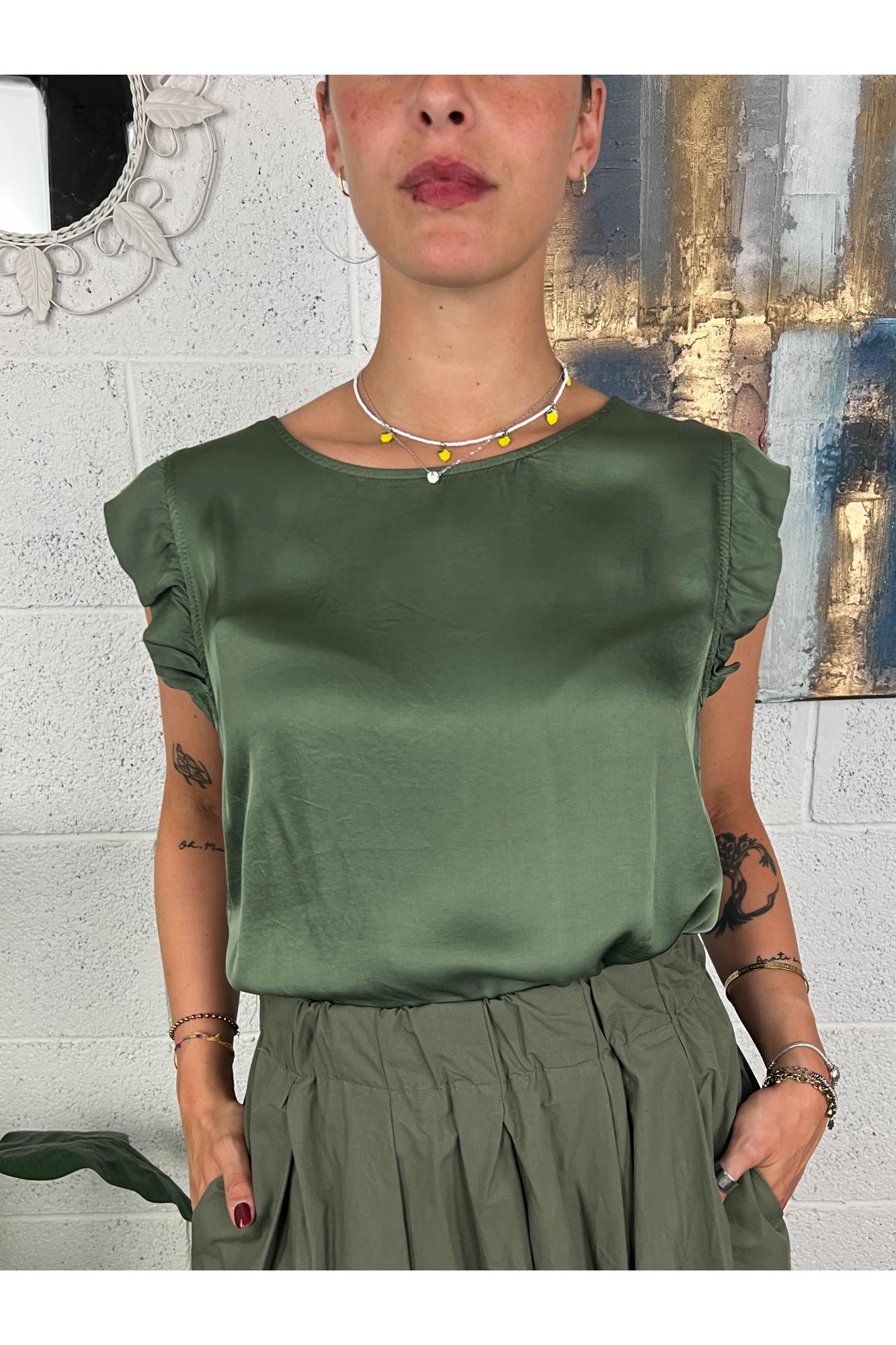 METOO Maglia satin con mini rouge Metoo Verde