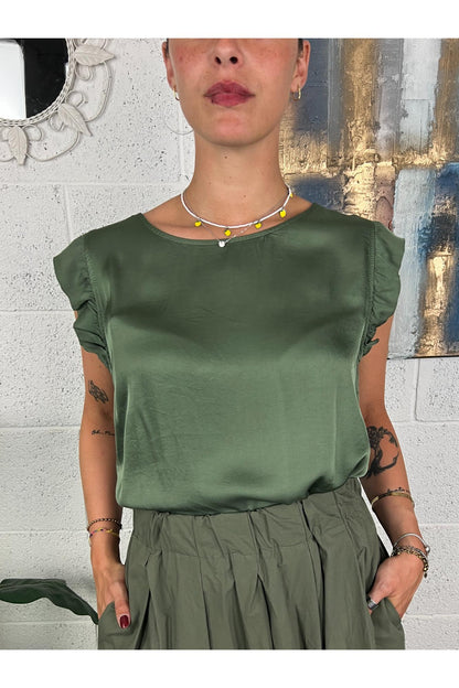 METOO Maglia satin con mini rouge Metoo Verde