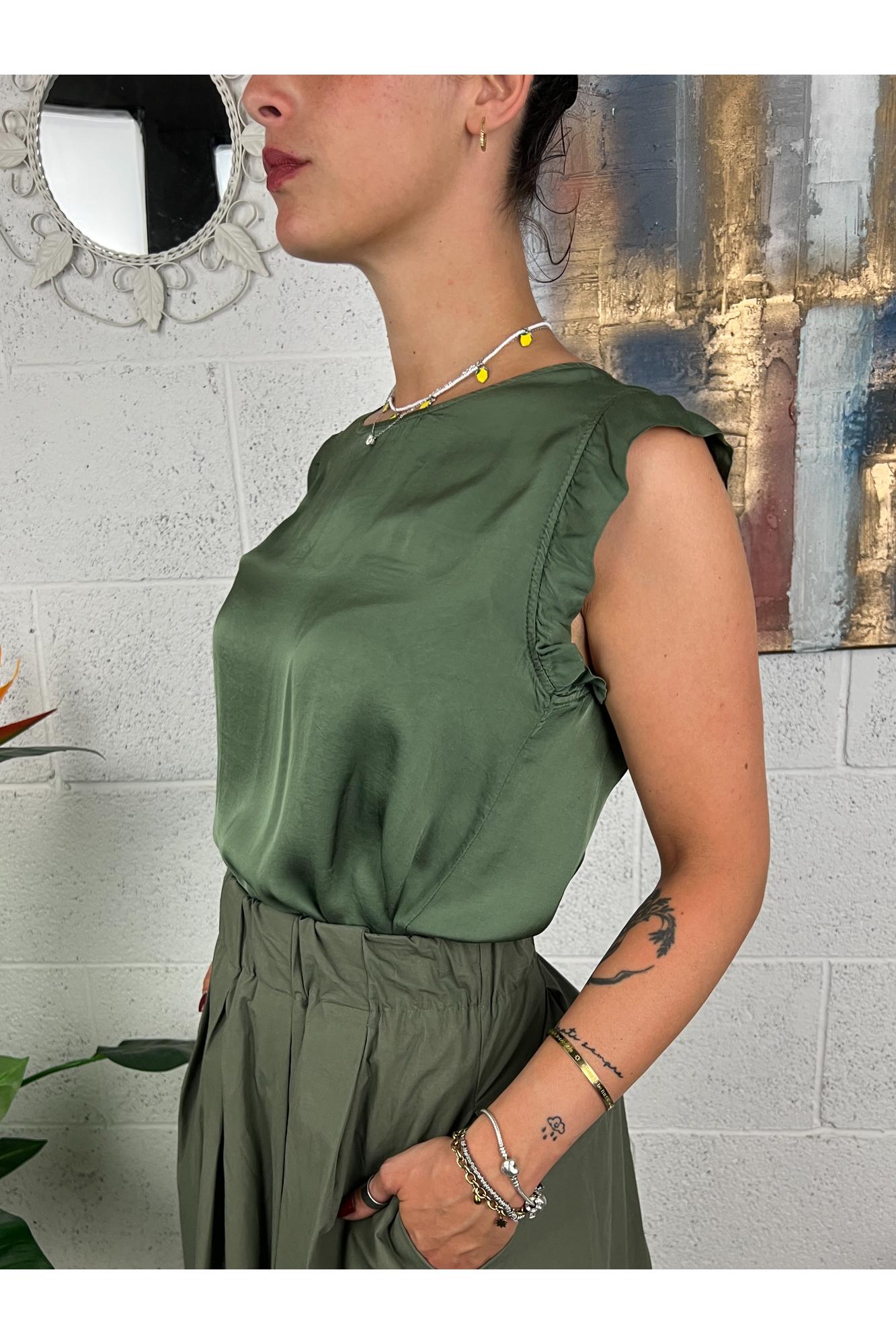 METOO Maglia satin con mini rouge Metoo Verde