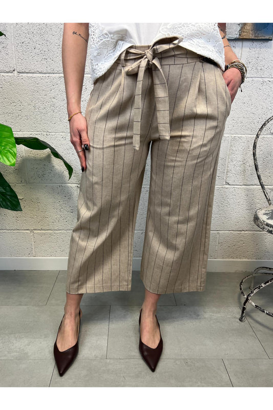 METOO Pantalone corto gessato Metoo Sabbia