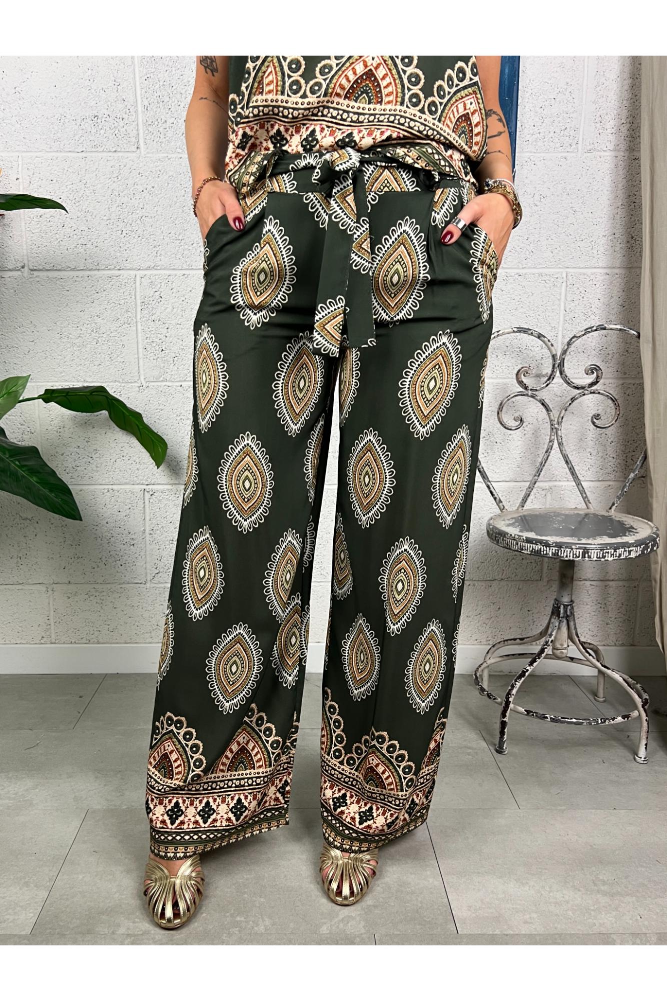 METOO Pantalone fantasia india Metoo Verde
