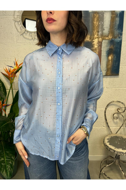 METOO Camicia pois Metoo Celeste