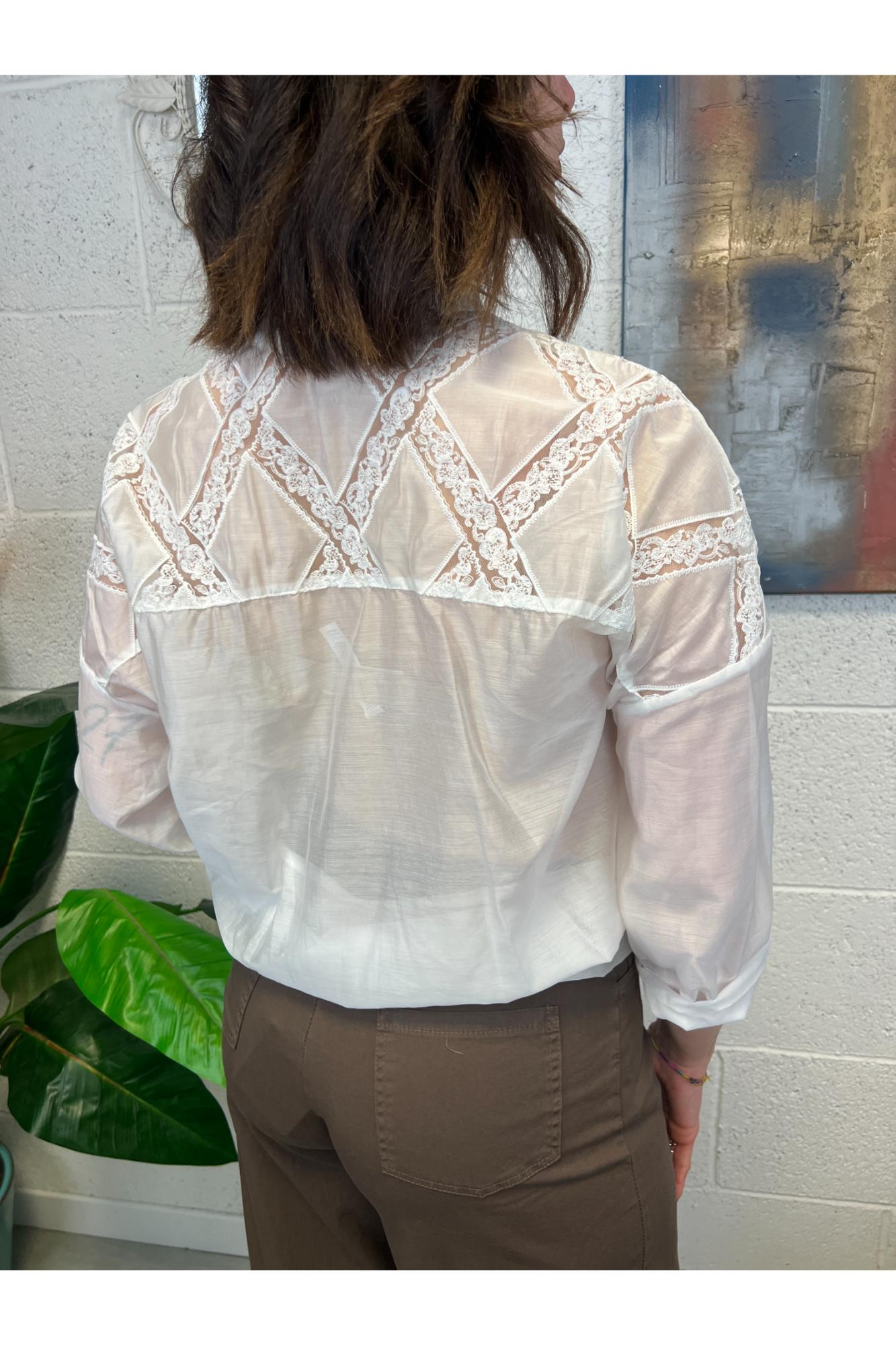 METOO Camicia con intarsi Metoo Bianco