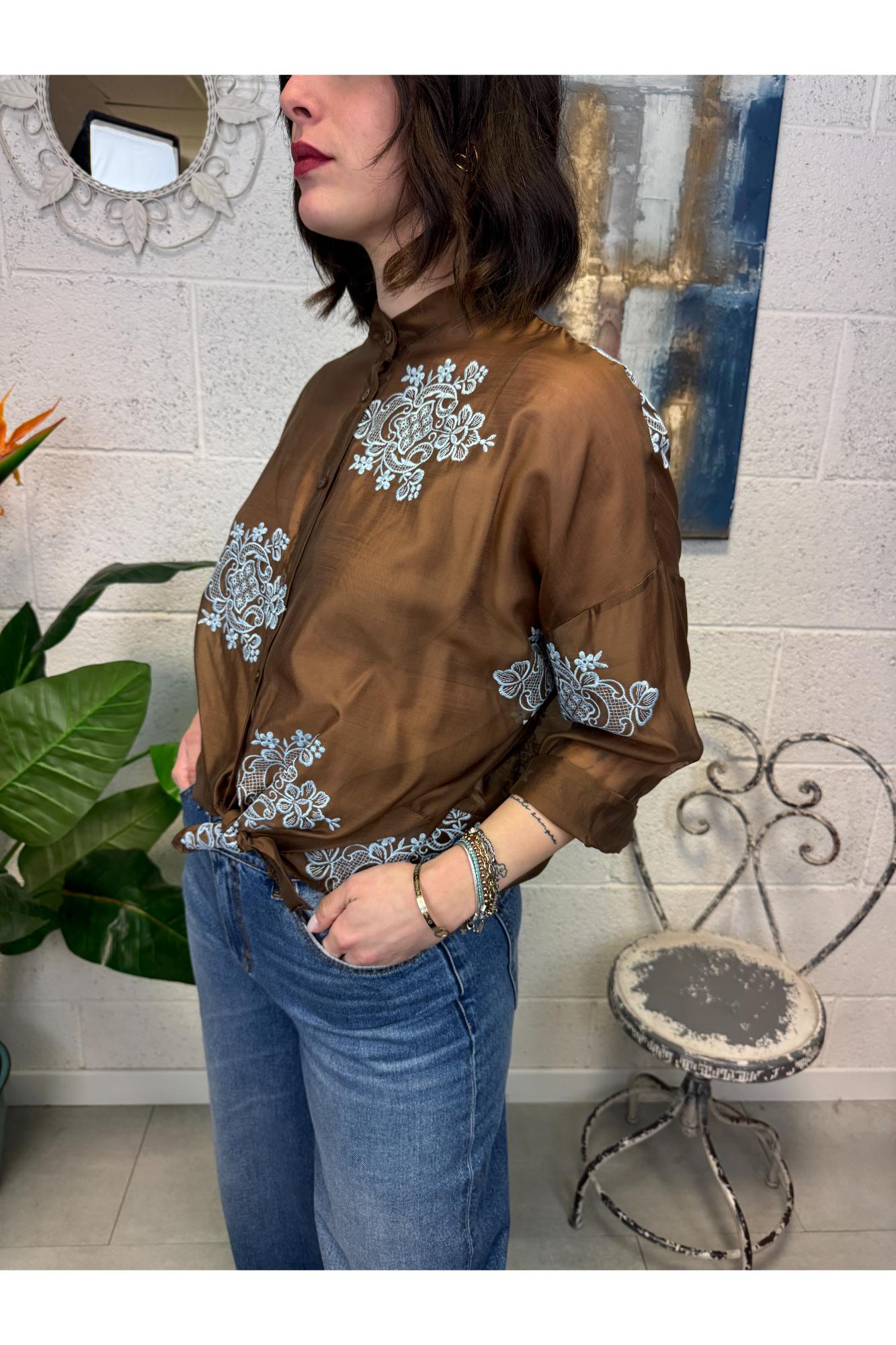 METOO Camicia con ricamo Metoo Moro