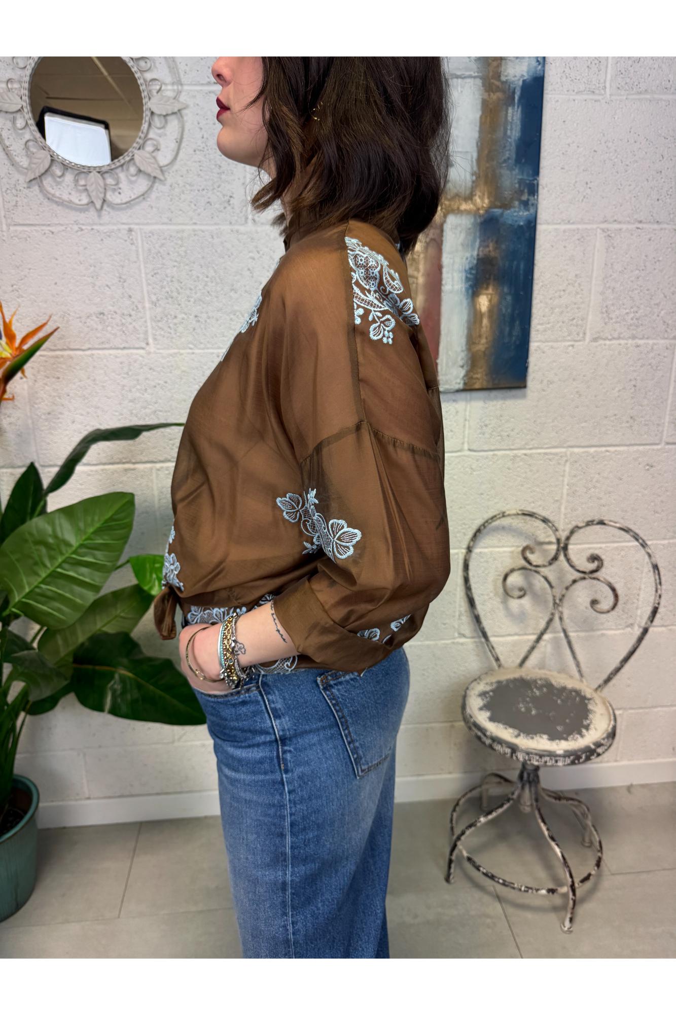 METOO Camicia con ricamo Metoo Moro