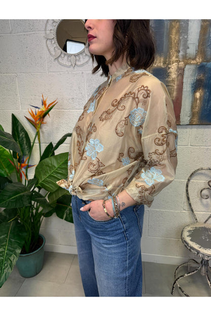 METOO Camicia con ricamo Metoo Sabbia