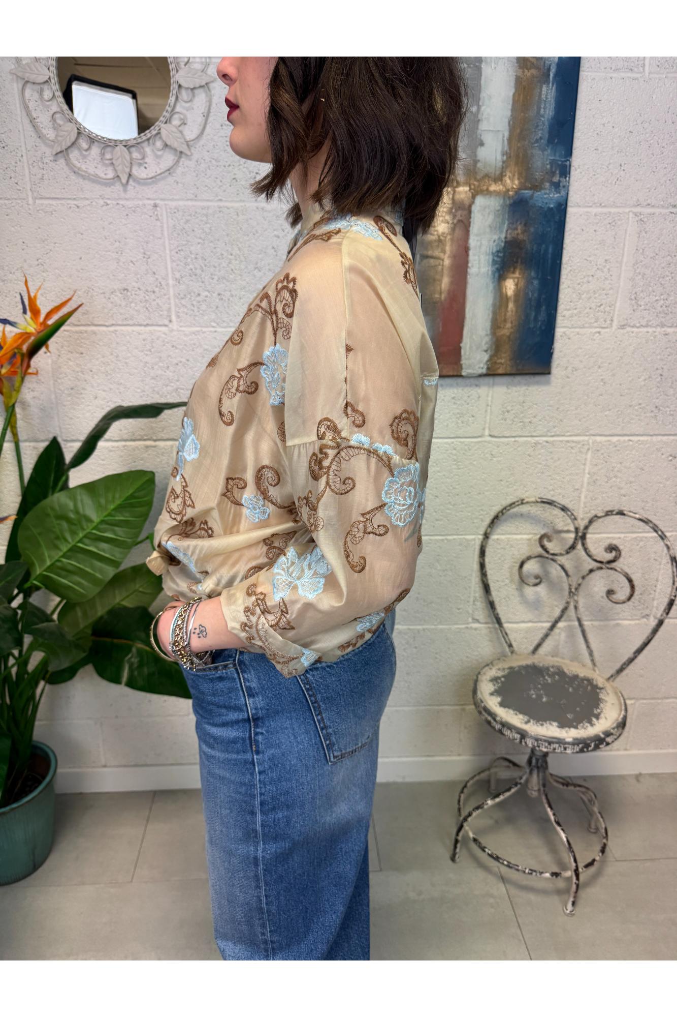 METOO Camicia con ricamo Metoo Sabbia