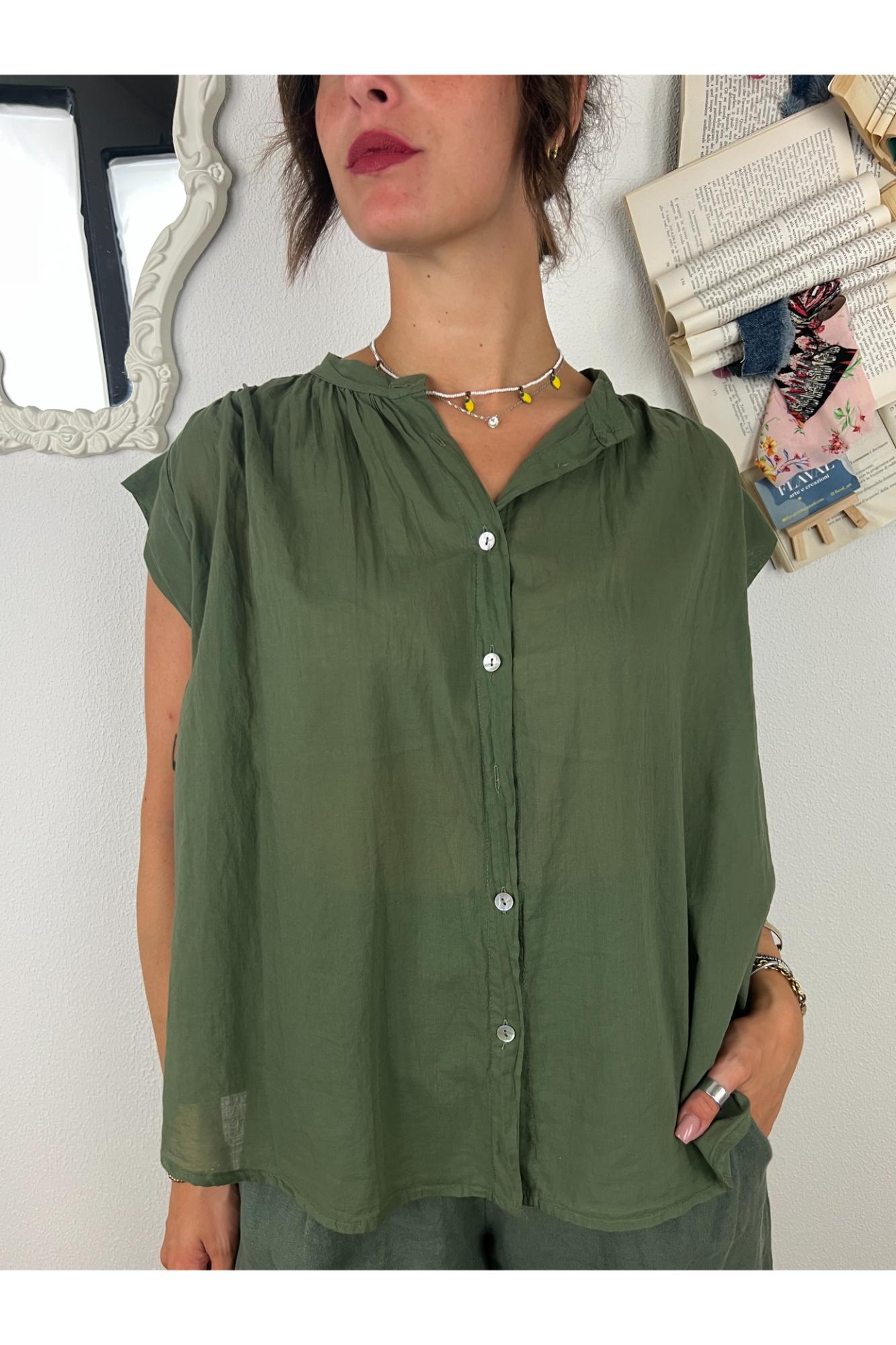 METOO Camicia smanicata Metoo Verde