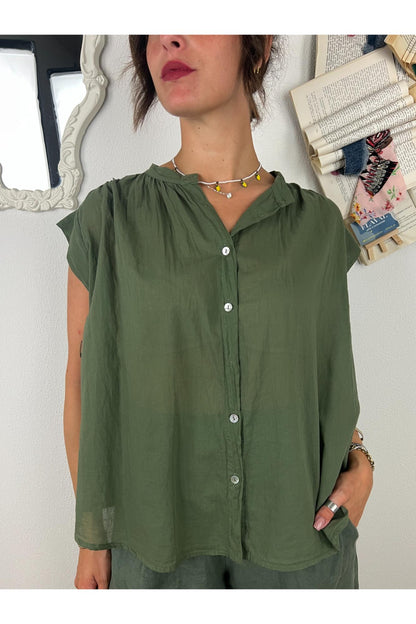 METOO Camicia smanicata Metoo Verde
