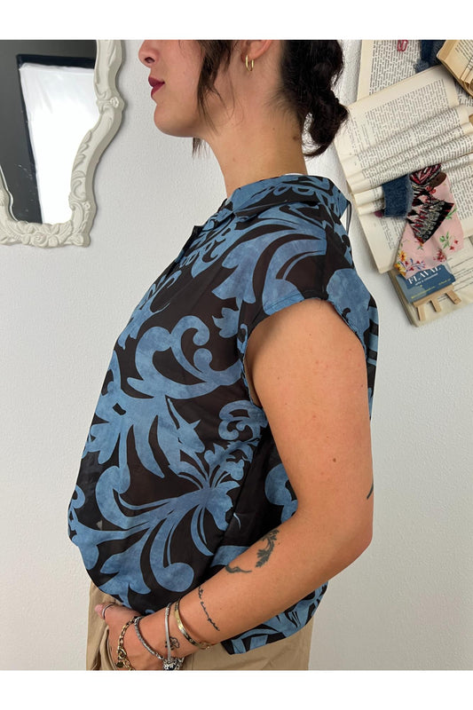 METOO Camicia fantasia Metoo Celeste