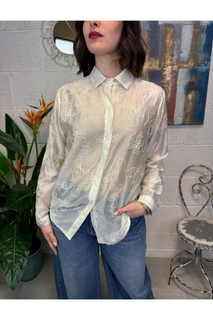 METOO Camicia ricamata Metoo Burro