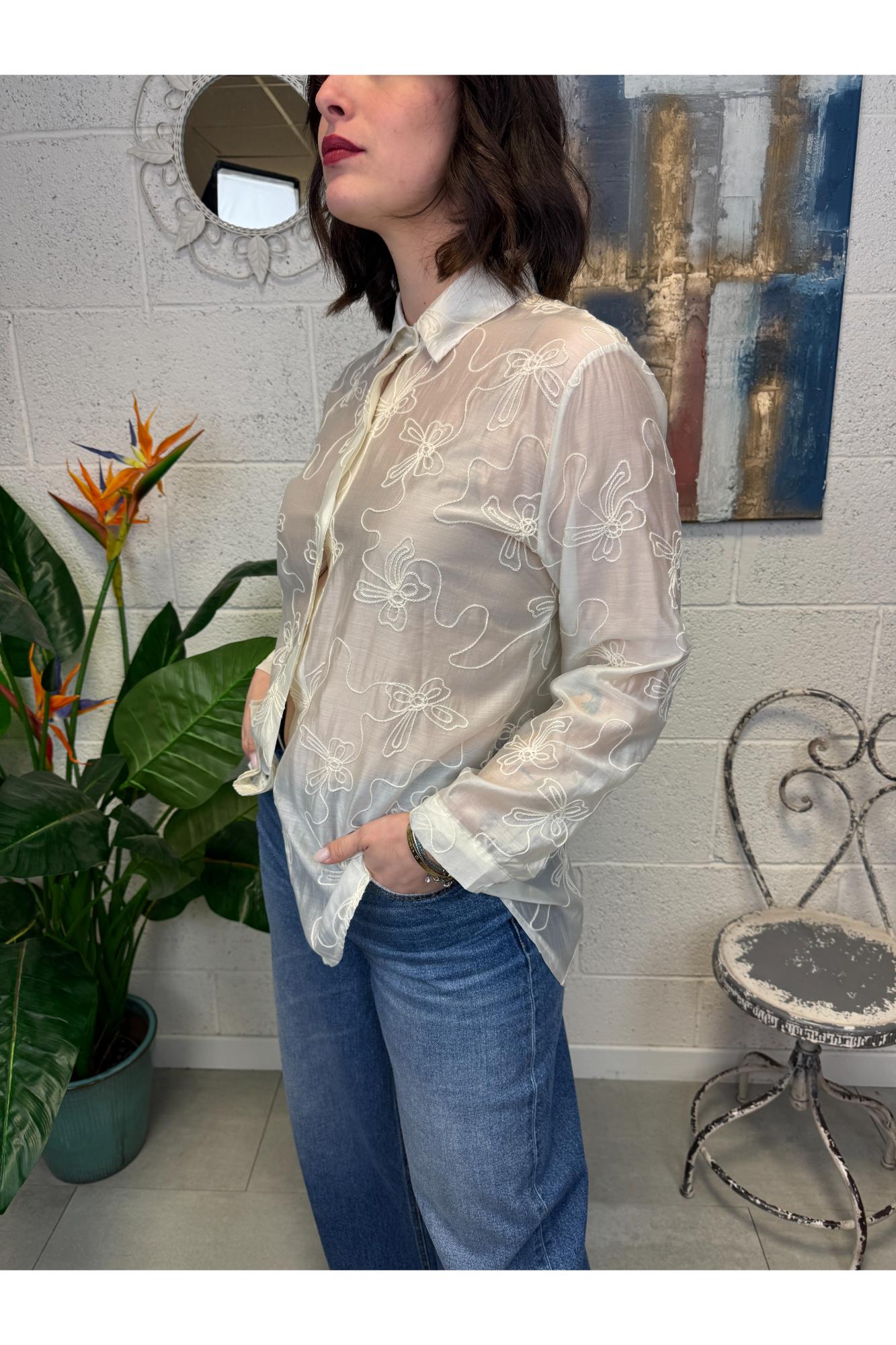 METOO Camicia ricamata Metoo Burro