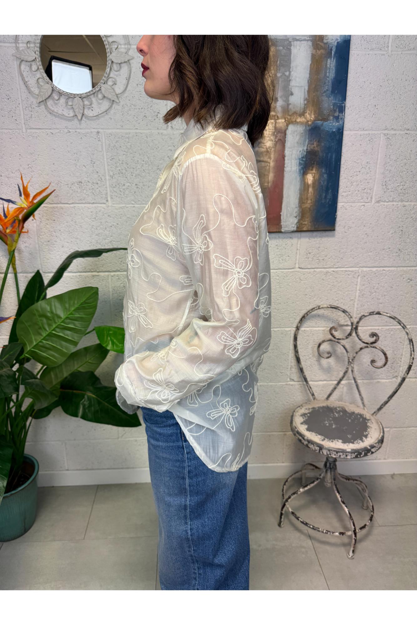 METOO Camicia ricamata Metoo Burro