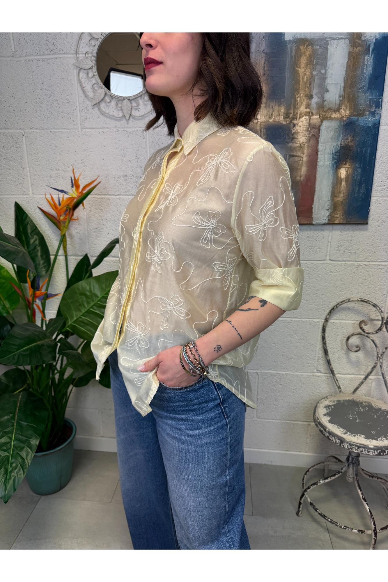 METOO Camicia ricamata Metoo Giallo