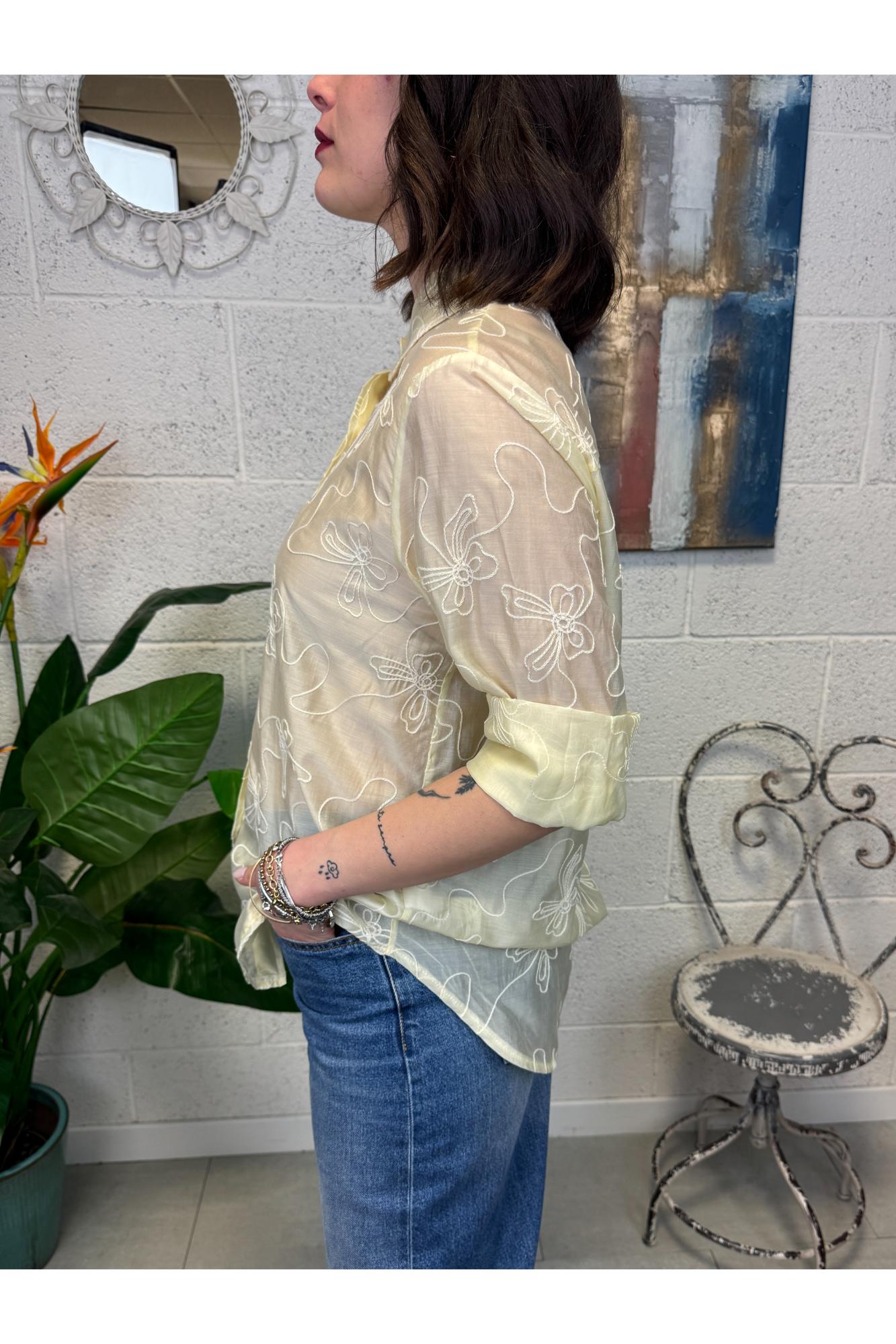 METOO Camicia ricamata Metoo Giallo