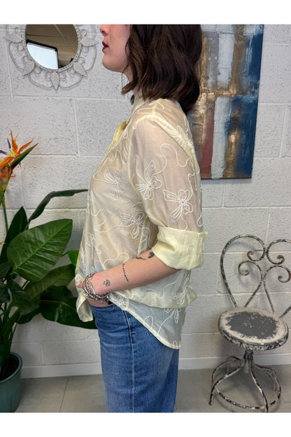 METOO Camicia ricamata Metoo Giallo