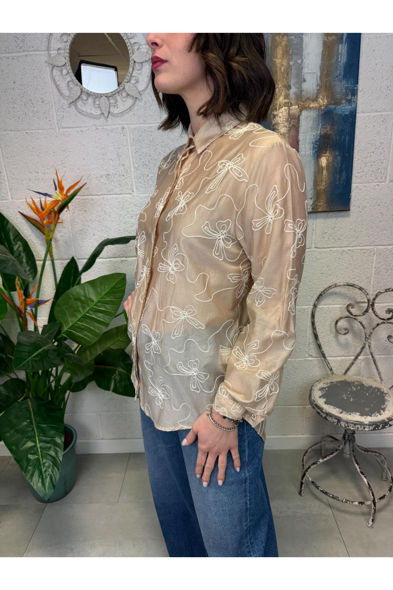 METOO Camicia ricamata Metoo Sabbia