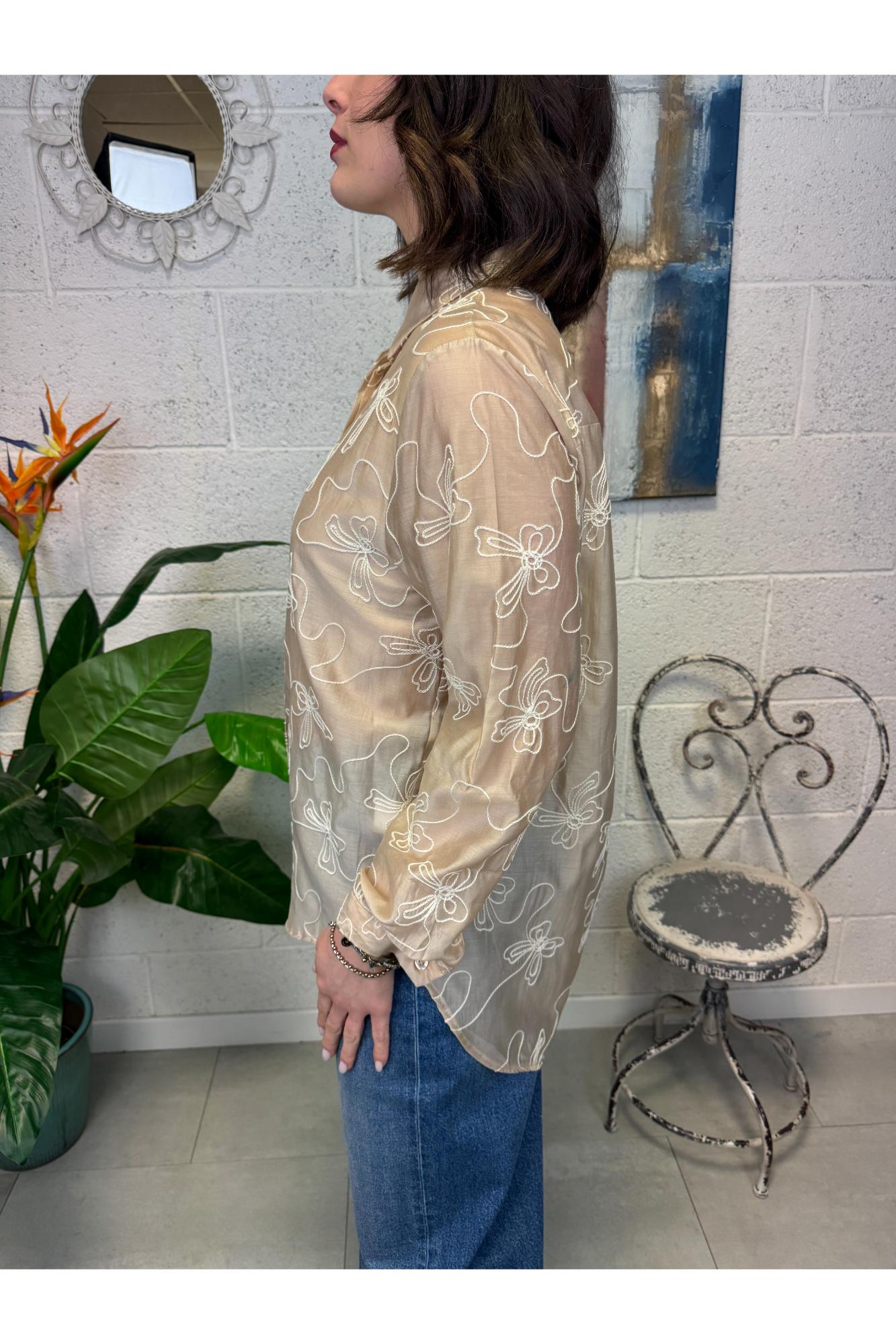 METOO Camicia ricamata Metoo Sabbia