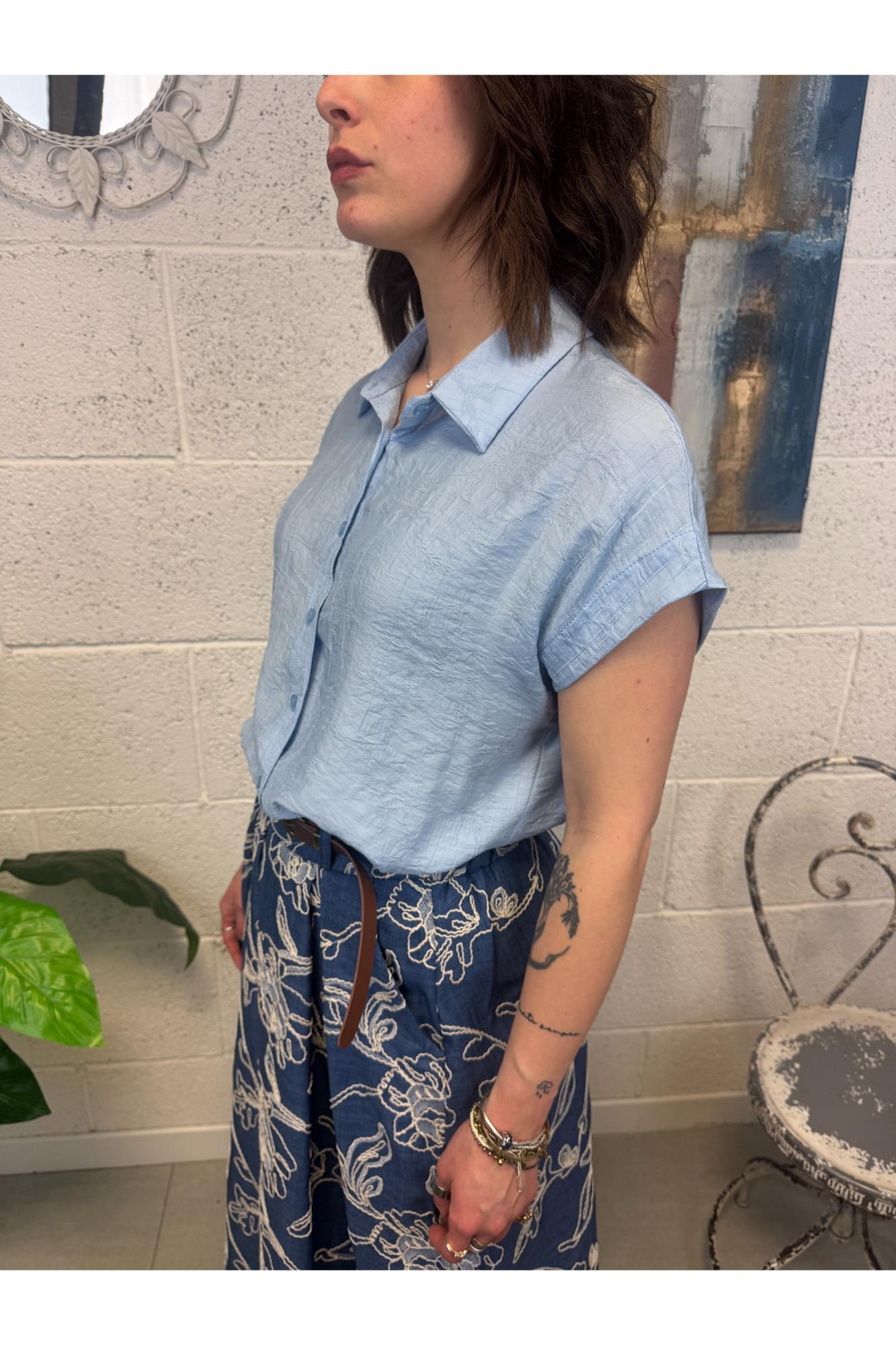 METOO Camicia ricamata Metoo Blu