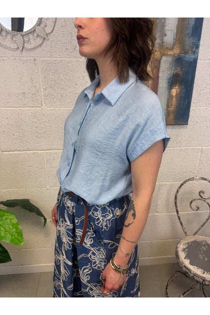 METOO Camicia ricamata Metoo Blu