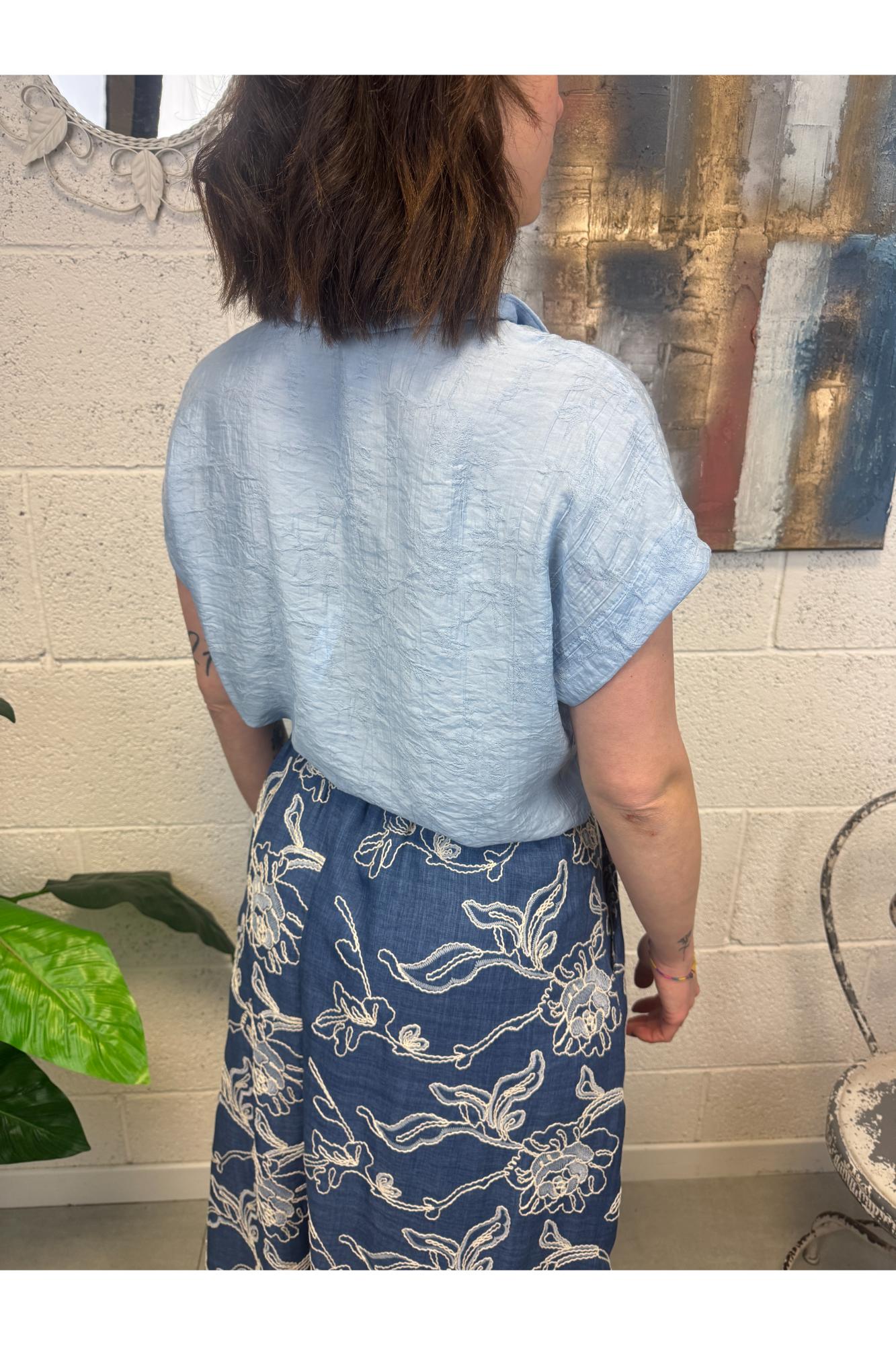 METOO Camicia ricamata Metoo Blu