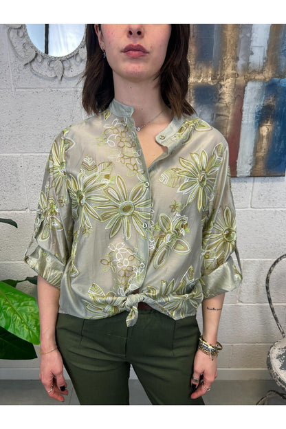 METOO Camicia ricamata Metoo Verde