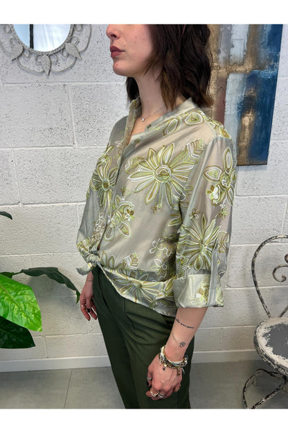 METOO Camicia ricamata Metoo Verde