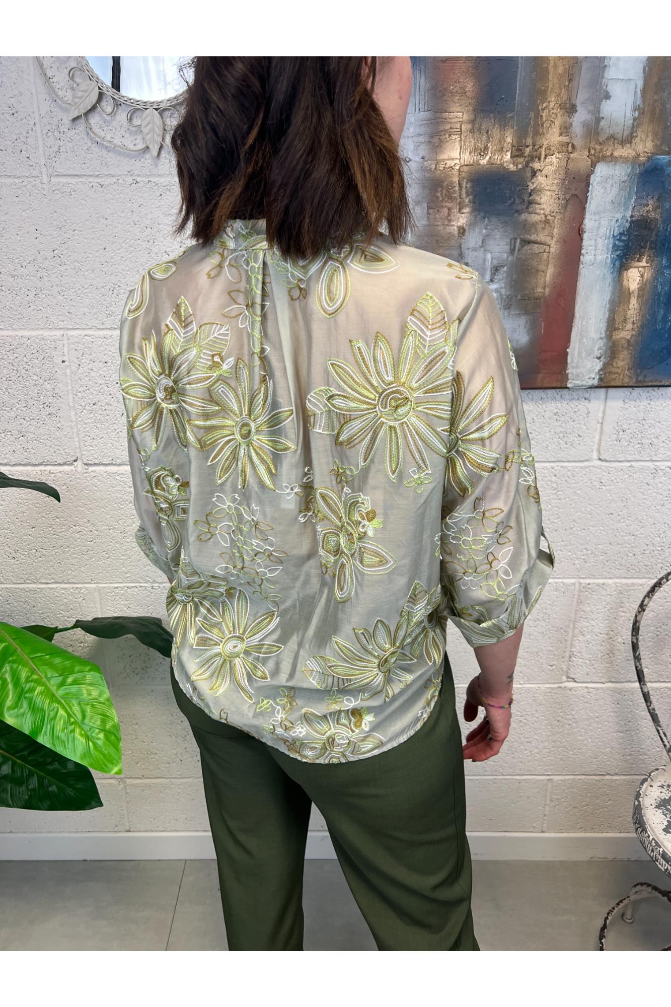 METOO Camicia ricamata Metoo Verde