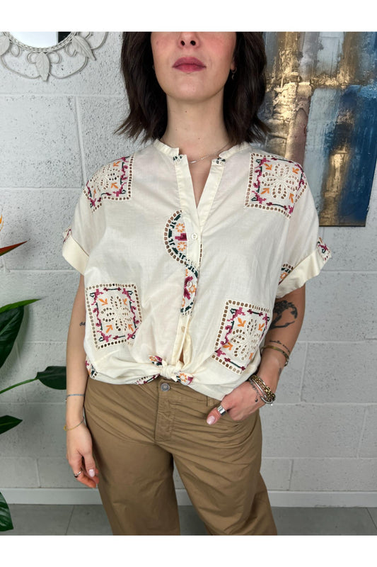METOO Camicia traforata fantasia Metoo Sabbia