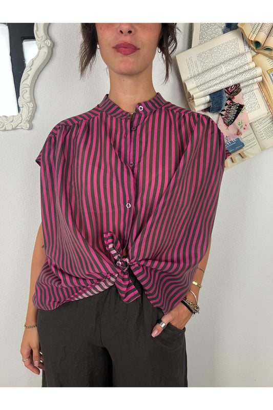 METOO Camicia rigata Metoo Fuxia